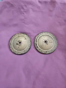 #156 Allison Japan Grecian Door Knob Backplate Brass On Zinc 2.5” Lot of 2