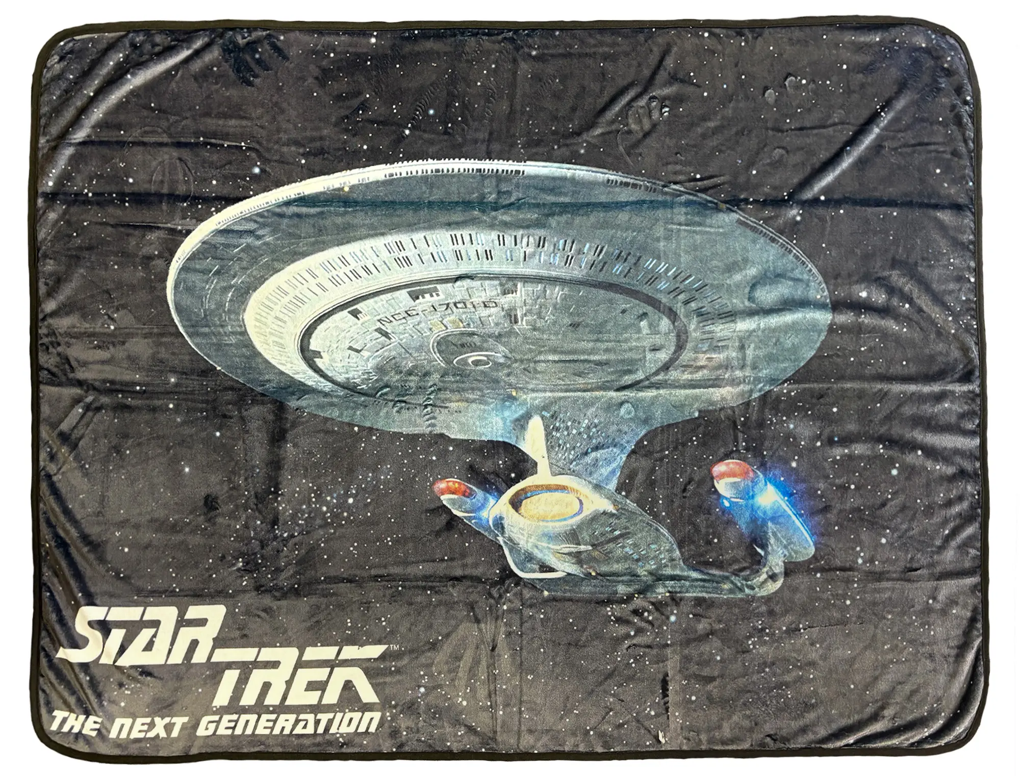 Official Licensed Star Trek The Next Generation USS Enterprise Cozy Soft Warm Fleece Throw Blanket - 45"x60" Space Theme Home Accent, Blanket Gift, Collectibles
