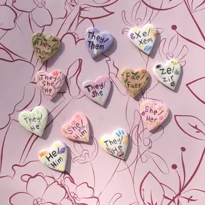 Clay LGBTQ+ Pride Pronoun Pins - MossAndMothsCrafts