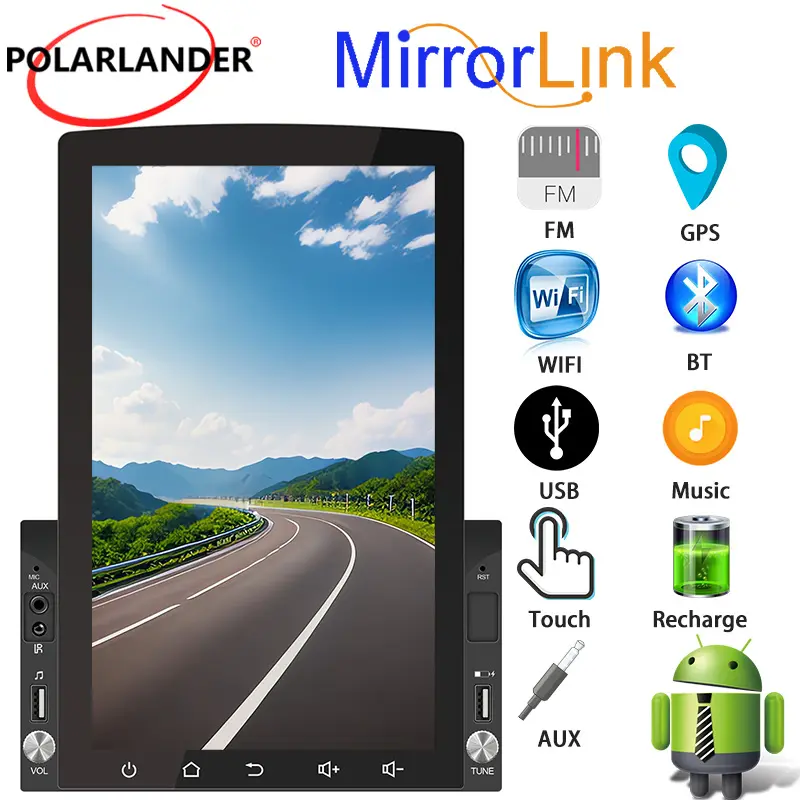 10.1" Slim Vertical Touch Screen Double DIN Android Car Stereo D110 Bluetooth Smartphone Link MP5 Car Radio Player