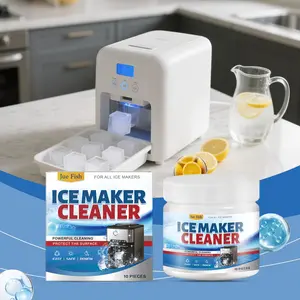 Jue Fish Ice Maker Cleaning Tablets, Home Deep Clean Deodorize Care, Household Ice Machine Cleaner, Effective Stain Removal, Stain Remover, Powerful Cleaning Solution