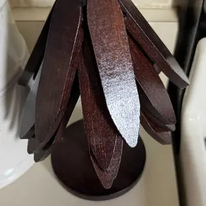 Natural Foldable Black Walnut Wooden Trivet Set, Heat-Resistant Tree Design with 5 Trivets & Stand, Wood Coasters for Hot Pots, Pans, Bowls, Kitchen Accessories Tableware couple gifts birthday Tree-Shaped