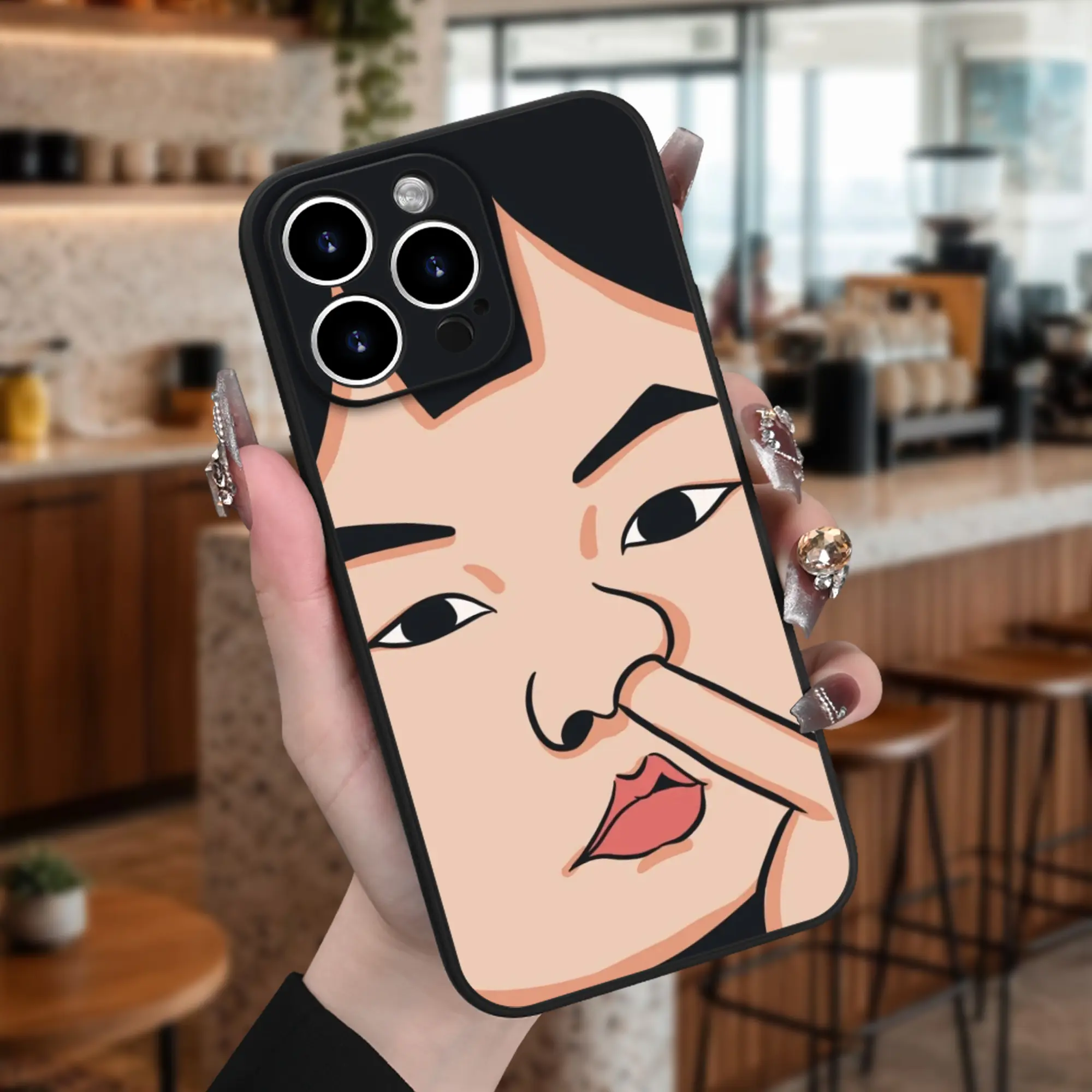 Funny Cartoon Face Phone Case Soft TPU Shockproof Cover UV Printed Unique Design [1pcs]