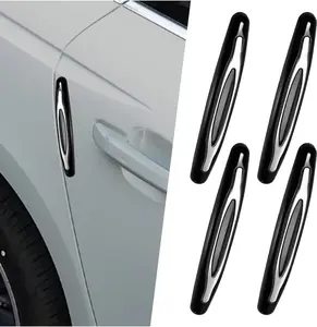 4PCS Car Door Edge Guards,Anti-Scratch Car Door Protector Trim Strip with Self Adhesive for Car Decor,Universal Exterior Car Accessories Door Guards for Cars Trucks SUVs (Black)