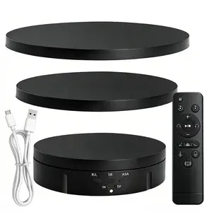 3 in 1 Electric 360 Degree Shooting Turntable with 3 Display Plates, Adjustable Speed and Angle Display Stand for Photography and Live Product Shows