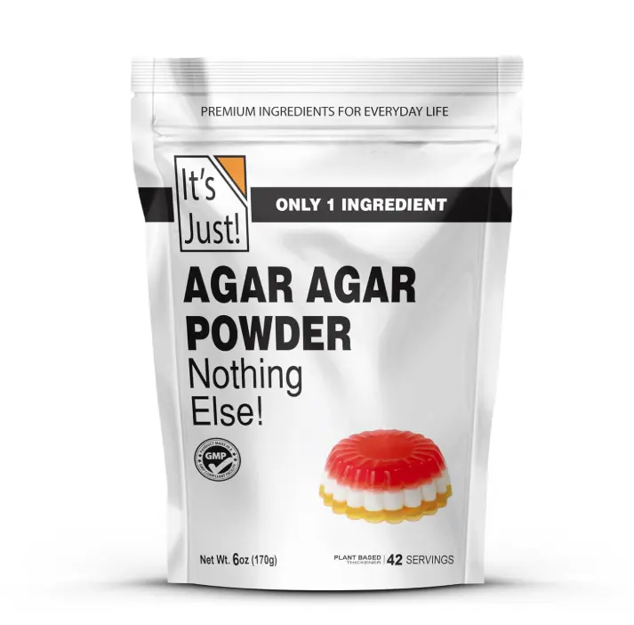 It's Just Agar Agar Powder - Vegan Gelatin Substitute, Plant Based, Non-GMO, Unflavored - 6oz