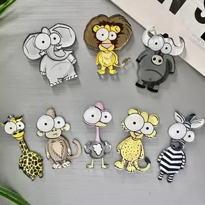 6pcs Personalized 3D Cartoon Animal Refrigerator Magnets Fridge Blackboard Whiteboard Photo Message Magnets Korean Decorative