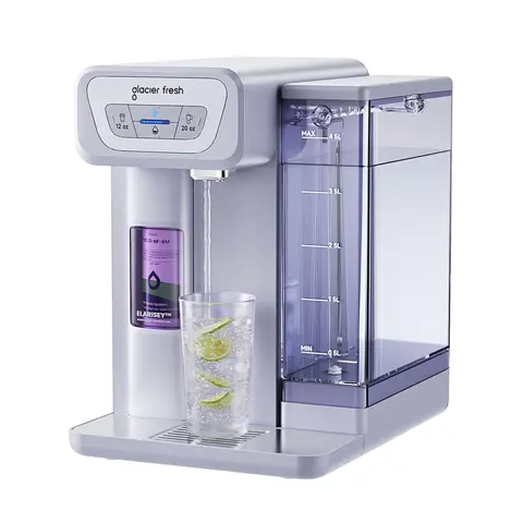 Glacier Fresh Coolon Countertop Cold Water Dispenser with Elarisey Nanofiber Membrane Filtration, 0 Wastewater System, Instant Chilling, 40oz Cooling Capacity, 99.9% PFAS & Heavy Metal Removal, Low Noise, Plug & Play, NSF42&53/FCC/CA65 Certified, Heavy Me