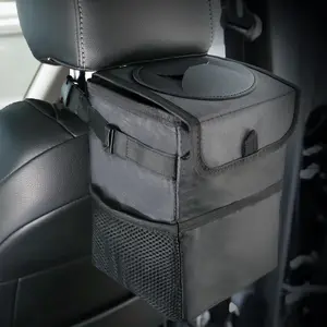 ZukMi Car Trash Can with Lid,  1 Count Multifunctional Car Trash Can, Car Organization Supplies, Waterproof Car Storage Box, Car Interior Accessories for Car Stowing & Tidying