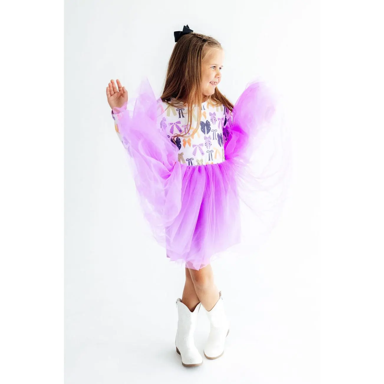 Tied with a Boo L/S Tutu Dress