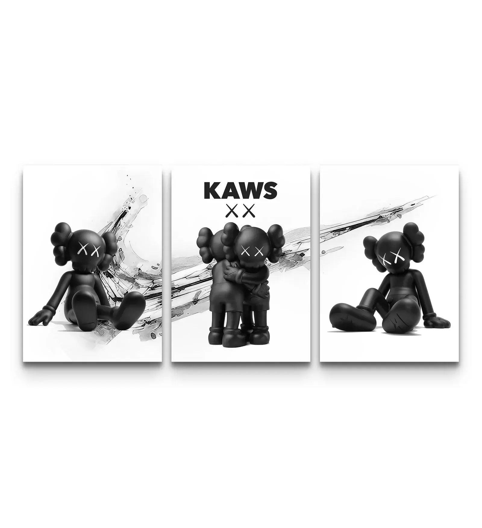 KAWS x Nike Blackout Poster Print Unframed Set of 3 – Hypebeast Wall Art