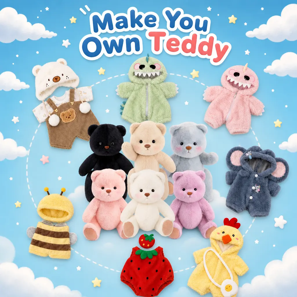 Adorable Teddy Bear Outfits for 12 Inch Plush – Costume Clothes Collection Birthday Gifts Holiday Gifts Dress