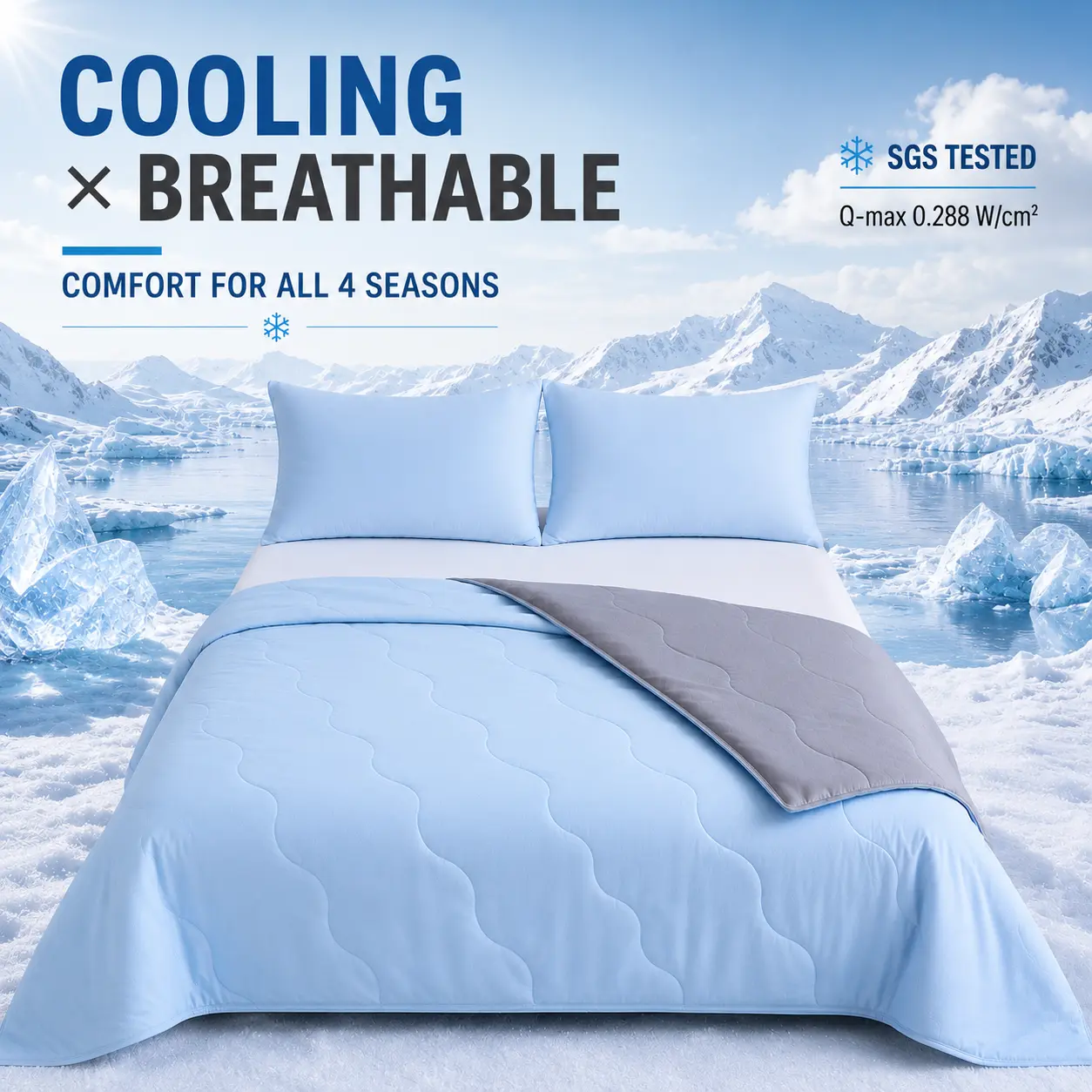 CANSUNCH Cooling Comforter for Hot Sleepers, Double-Sided Cooling & Breathable Blanket, Lightweight Soft Bedding for All Seasons, Machine Washable