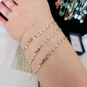 Elegant 14k Gold Bracelet for Women - 7" Individual Bracelets, Fashion Accessories, Stylish and Trendy