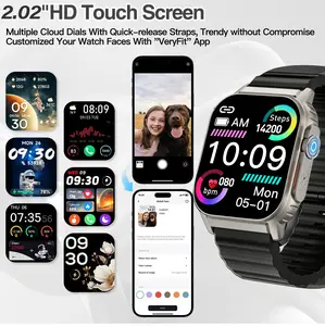 Smartwatch Gift Set with Bluetooth Earbuds, 2 Watch Straps, Charging Cable and Adapter, Fitness Watch Bundle for Daily Use and Travel