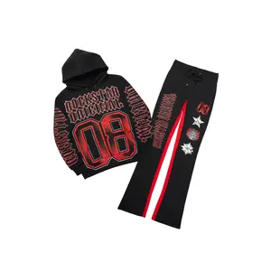 Alim Black/Red Hoodie/Baggy Track Pant Set