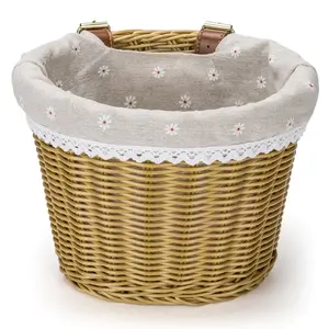 Handmade Woven Wicker Bike Basket