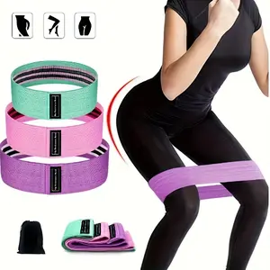 3-Piece Yoga Hip Thrust Resistance Bands Set, 8.16-31.75kg Combination Pack, Elastic Squat Bands, Butt Shaping Fitness Straps, Durable Stretching Band