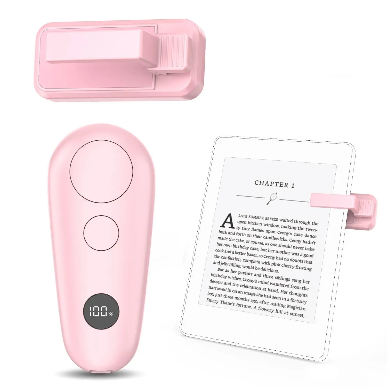 Remote Control Page Turner, Rechargeable E-book Reader Remote Control Trigger, Reading Novels Page Turner Clicker for iPad Tablets