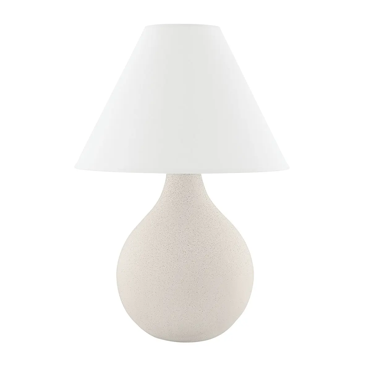 Helena Table Lamp - Matte White Ceramic with Organic Texture and Classic Tapered Shade