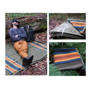 Waxed Canvas Blanket - Waterproof Camping Blanket, 100% Cotton & 100% Waxed Canvas, Durable, Water Repellent, Perfect for Camping & Picnics