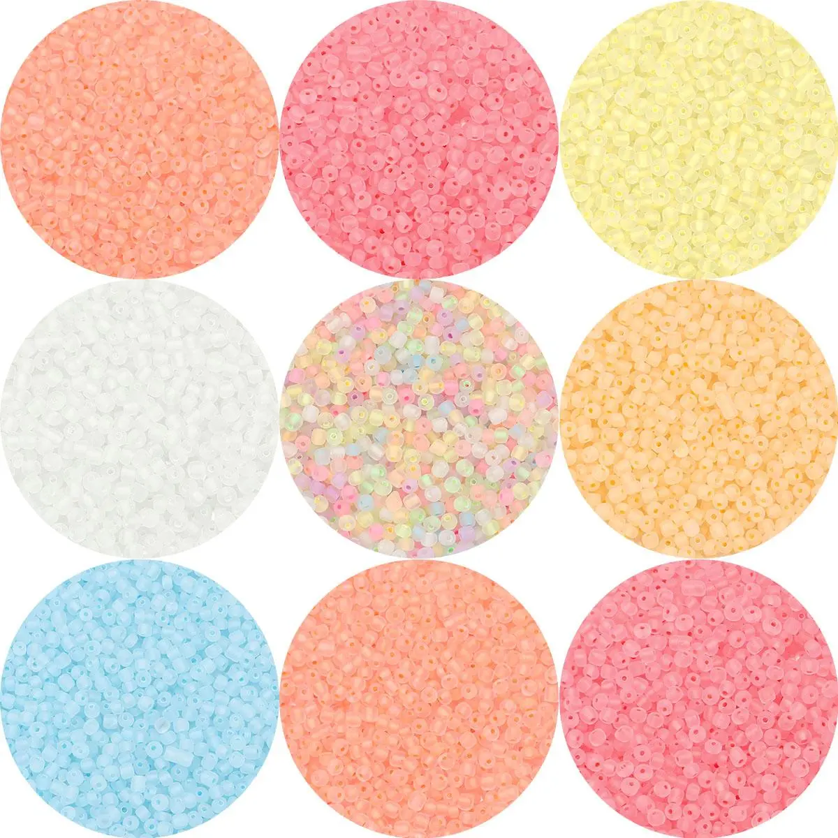 20g/Bag Matte Glass Seed Beads Colorful Luminous Beads Loose Beads For Jewelry Making DIY Earrings Necklace Bracelets
