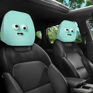 2pcs 11x10.2 inch Startled Turquoise Face Design Car headrest covers,Universal,easy to install,and durable car interior seat accessories.Suitable for daily commutes and travel,these are ideal gifts for car enthusiasts and as holiday presents,1225LYY