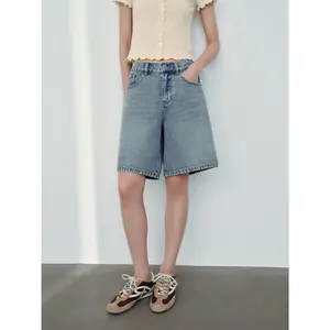 URBAN REVIVO 2026 Summer Women's Casual Street Classic Washed Cat Whisker Denim Shorts UYL860066+