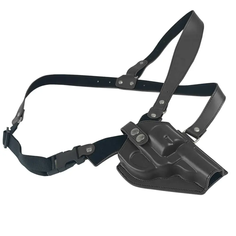 Genuine Leather Shoulder Holster, Western Style Chest Rig with a Secure Hold for Outdoor Hunting, Fits ZP-5 and 10mm Compact Revolver