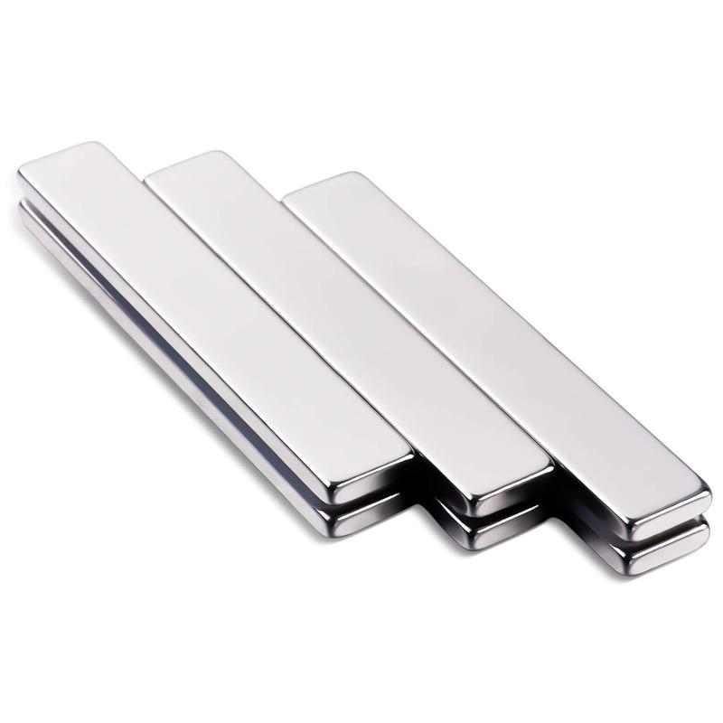 Strong Neodymium Bar Magnets with Adhesive - 6 Pack (60x10x3mm) for Fridge, Garage, Kitchen, Crafts, and DIY