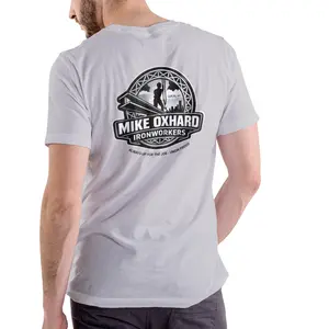 Men's Short-Sleeve Round Neck Soft Cotton T-Shirt - Breathable Casual Fashion Clothing, Unisex Ironworkers Themed Mike Oxhard Funny Top