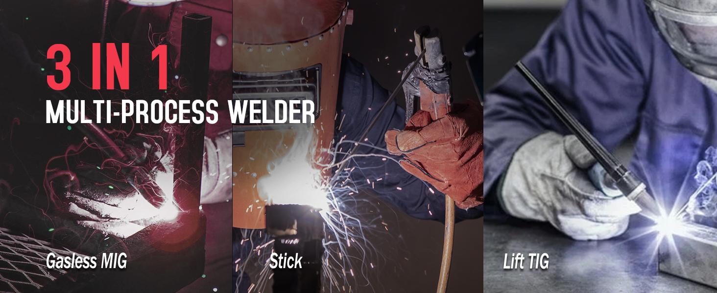 ACEWELDER 140A Gasless Flux Core MIG Welder/Lift TIG/Stick 3 in 1 Welding Machine 110V Portable IGBT Inverter Synergy Welder Machine ACEWELDER 140A Gasless Flux Core MIG Welder/Lift TIG/Stick 3 in 1 Welding Machine 110V Portable IGBT Inverter Synergy Welder Machine
