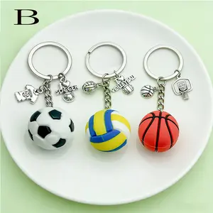 3pcs Hip Hop Basketball Hoop Alloy Keychain, Creative Basketball Game Peripheral Gift, Key Ring Hanging Decoration
