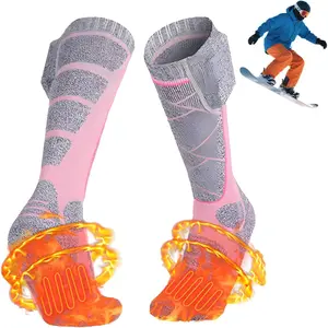 Heated Socks 5000mAh Rechargeable Batteries Washable Electric Heating Socks with 3 Adjustable Heating Levels Rechargeable Battery Powered Warm Sock for Hunting Skiing Camping