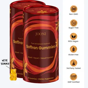 JOONI 2 Pack Pure Himalayan Kashmiri Saffron Gummies  Dietary Supplement Natural Flavor Non-GMO Sugar-Free 100% Vegan Gluten-Free Edible Supplement