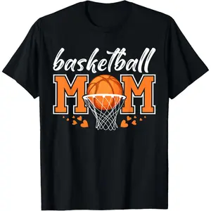 Basketball Mom Mama Mothers Game Day Basketball Women T-Shirt,Made in USA