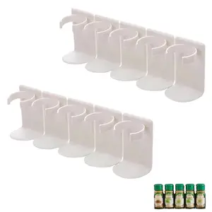 10-Pack Kitchen Storage Clips with Base Support, Secure Clip Design, Ideal for Spice Bottles, Skincare Containers, Heavy Plastic Jars, Cabinet Organizer