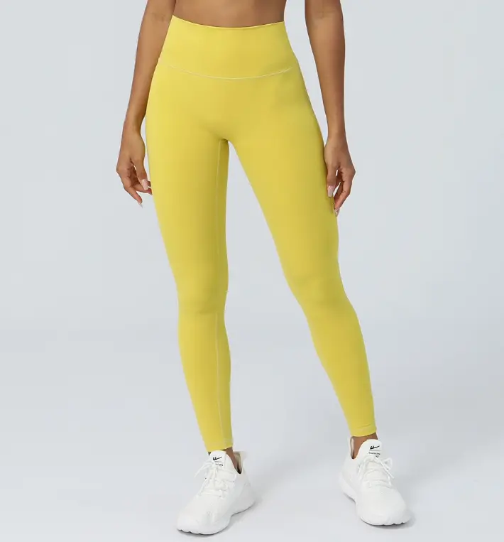 Woman's High Performance Legging Snug Fitness Fit For Running in Vibrant Yellow Color with Snug Fit and High Performance Features