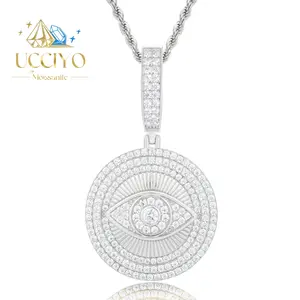 【PP675】Devil's Eye Pendant UCCIYO S925 Sterling Silver Synthetic Moissanite Pendant Necklace for Women Men Hip Hop Jewelry Gift