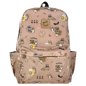 Pink Beer Corgi Large Backpack