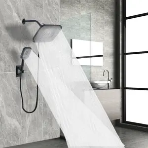 Contemporary 12-Inch High-Pressure Rain Shower Head Combo, Handheld Sprayer, Adjustable Settings, Leak-Proof, Wall Mount, Painted Finish, Handheld Showerhead Set, Shower Head Combination, Shower Water Equipment