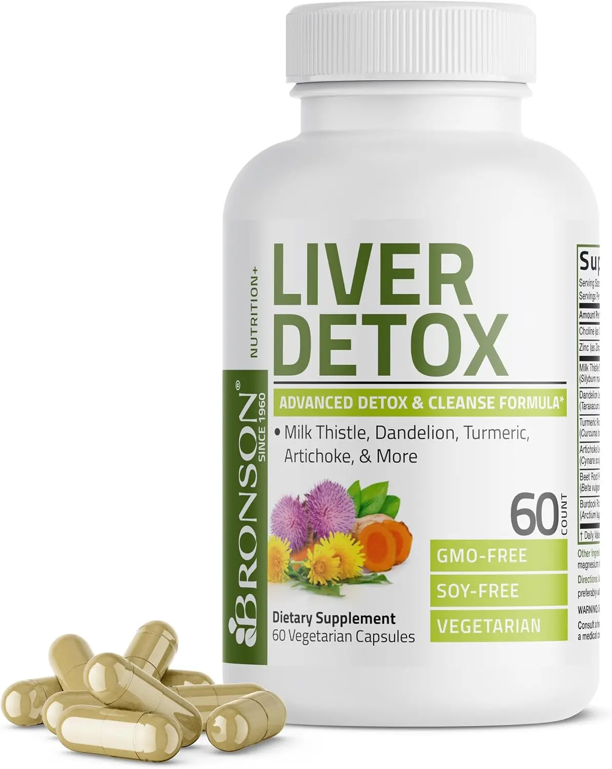 Liver Detox Healthy Edible Supplement - Advanced Cleansing Formula, 60 Capsules, Liver Health Support with Milk Thistle, Dandelion Extract, Turmeric, Artichoke Leaf, Beet Root, Non-GMO, Soy-Free, Unflavored Dietary Supplement