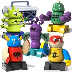 Monster Magnetic Blocks Robot Toy Set for Kids 3-5 Years Old – STEM 3D Puzzle & Transforming Magnetic Toy, Perfect Birthday & Christmas Gift