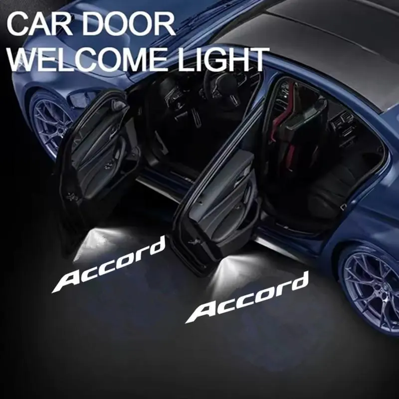 Led Car Door Ghost Light Emblem Logo Laser Projector Welcome Lamps 2pcs For Honda New Accord 2014 2015 2016-2024 Car Accessories, Car Door Projector Lights, Auto Decorative Light