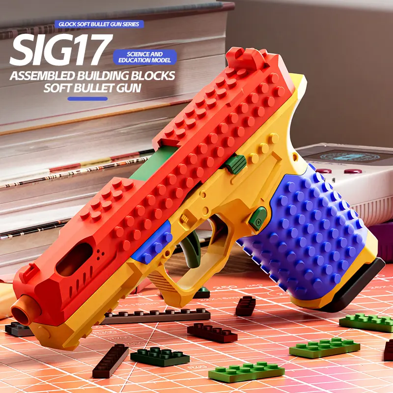 Tactical DIY Building Block Handle Set - Multiplayer Strategy Collaborative Toy Shooting Game for Outdoor Team Activities & Festival Gift Essential Blasters Squirt Guns