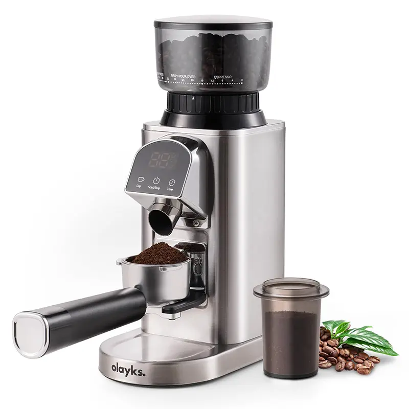 Conical Burr Coffee Grinder Electric with Electronic Timer, Anti-Static, Coffee Grinders for Home Use, Adjustable Conical Burr Mill with 48 Precise Settings for Espersso/Drip/French Press Mini Remote Control Space Heater  swirl coffee bar station