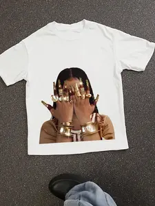 Women's Letter Print Round Neck Tee, Fashion Casual Crew Neck Short Sleeve T-Shirt for Daily Holiday Vacation Outdoor Wear, Ladies Clothes for Summer