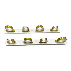 MARINE CITY 4 Rod Reel Fishing Rod Storage Hanger Rack Gold Powder Coated Aluminum White Poly Board for Boats Marines