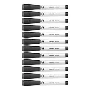 UBrands UBR2922U0012 Medium Point Low-Odor Dry Erase Markers with Erasers Black