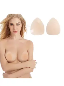 Women's Seamless Invisible Triangle Silicone Nipple Covers, Beachwear Accessories, Comfortable and Discreet, Perfect for Swimsuits